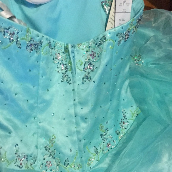 Alfred Angelo Hand Painted Glass Beaded Prom Gown - Picture 4 of 8